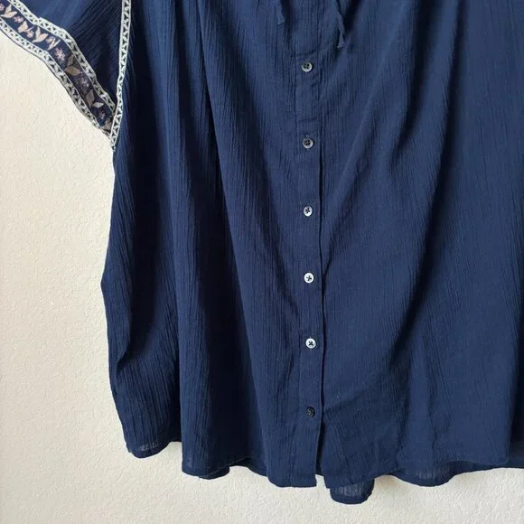 Madewell 1X Plus Boho Embroidered Square-Neck Top - Picture 15 of 16